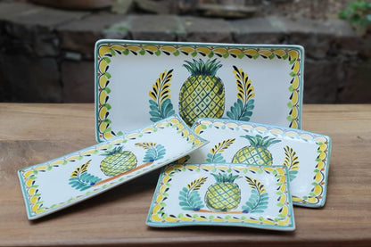 Set de Bandejas Piña (4 piezas) Colores Verde-Amarillo 