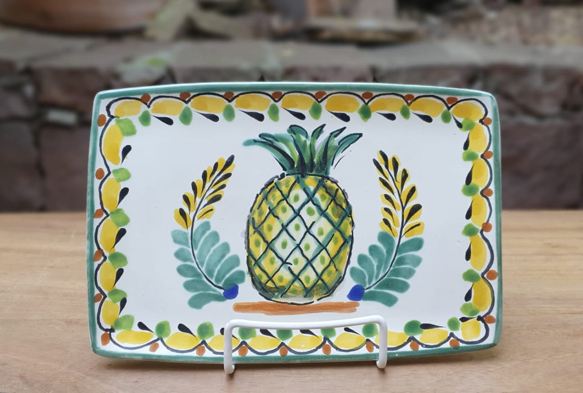 PineApple Tray / Rectangular Plate 9.8 X 6.7" MultiColors