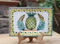 PineApple Tray Wave Rectangular 7.9 X 5.3" Yellow-Green Colors