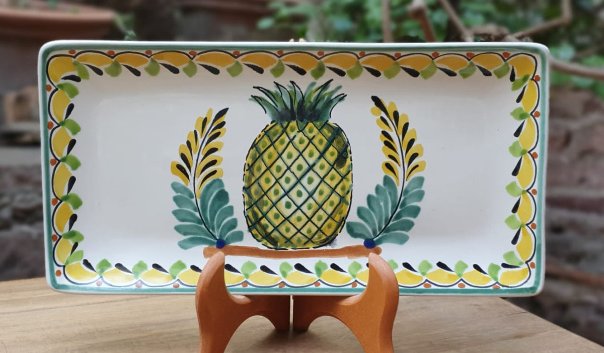 Set de Bandejas Piña (4 piezas) Colores Verde-Amarillo 