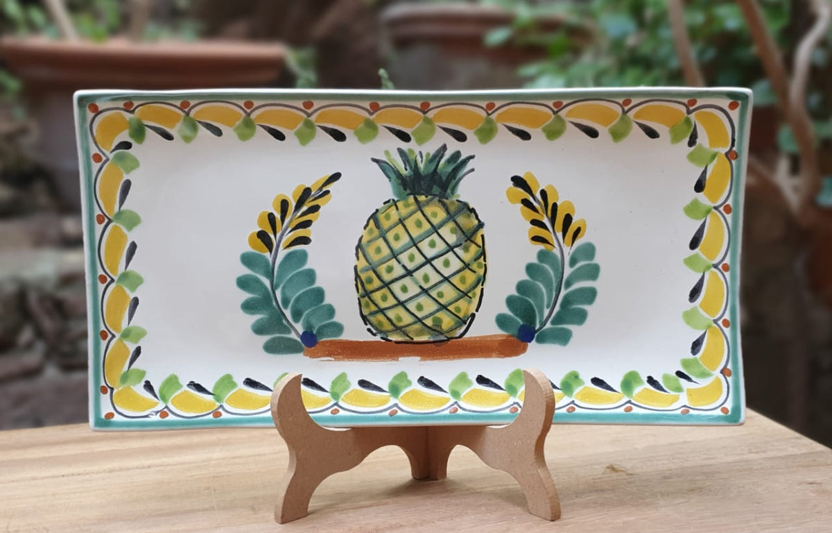 Set de Bandejas Piña (4 piezas) Colores Verde-Amarillo 