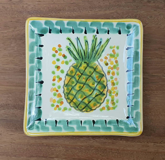 PineApple Bread Square Plate / Tapa Plate 5x5" Multi-colors