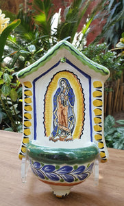 Lady of Guadalupe Holy Water Fountain 8" H x 5" W MultiColors II