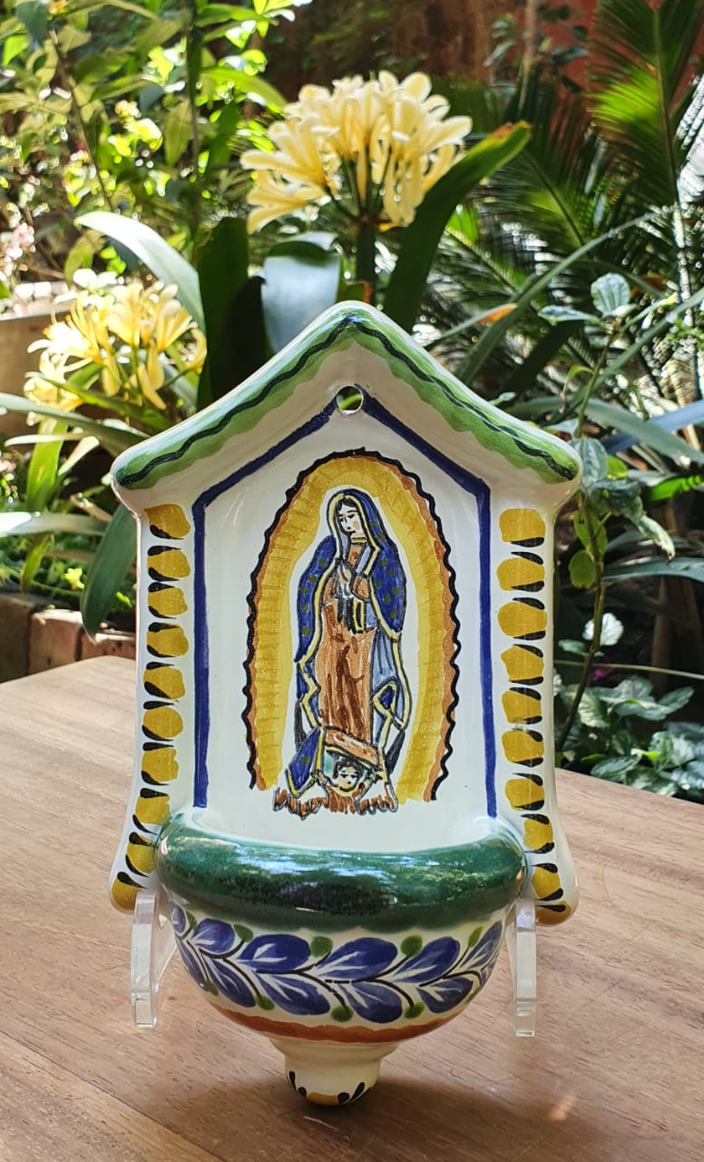 Lady of Guadalupe Holy Water Fountain 8" H x 5" W MultiColors II