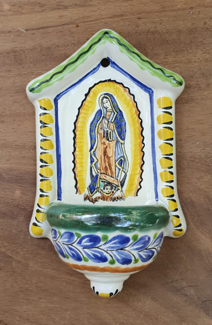 Lady of Guadalupe Holy Water Fountain 8" H x 5" W MultiColors II