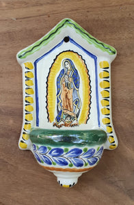 Lady of Guadalupe Holy Water Fountain 8" H x 5" W MultiColors II