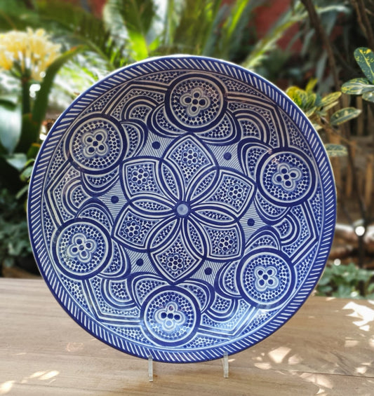 Decorative Platter Morisco II Pattern Blue and White