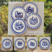 Animals Bread Plate / Tapa Plate 6.3"D Set (4 pieces) Blue - Mexican Pottery by Gorky Gonzalez