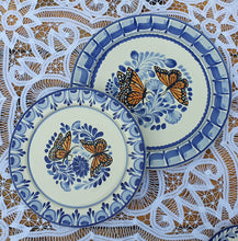 Butterfly Plates Set Dinner and Salad (2 pieces) MultiColors - Mexican Pottery by Gorky Gonzalez