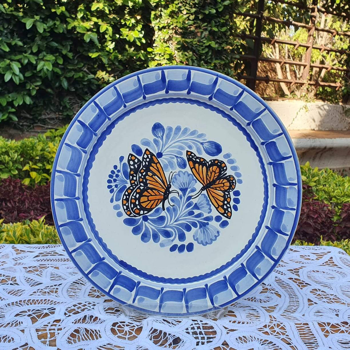 Monarch Butterfly Plate Blue Colors