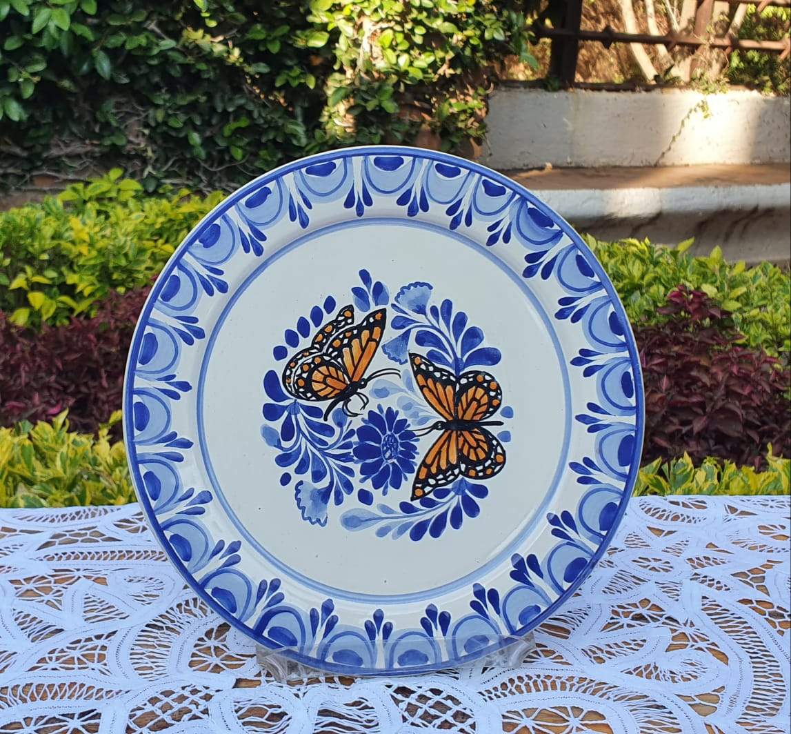 Monarch Butterfly Plate Blue Colors