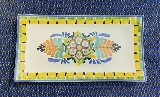 Flower Rectangular Plate / Tray Multi-colors
