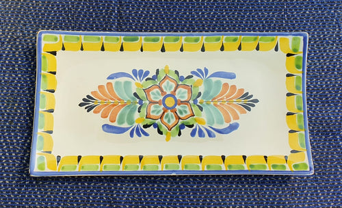 Flower Rectangular Plate / Tray Multi-colors