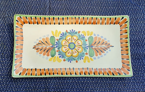 Flower Rectangular Plate / Tray Multi-colors