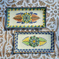 Flower  Rectangular Plate / Tray SET (2 pieces) MultiColor