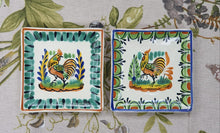 Rooster Bread Square Plate / Tapa Plate 5*5" Set of 2 Multi-colors