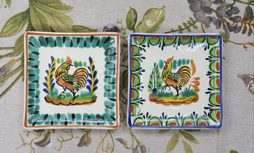 Rooster Bread Square Plate / Tapa Plate 5*5