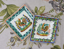 Rooster Bread Square Plate / Tapa Plate 5*5" Set of 2 Multi-colors
