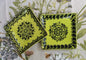 Flower Bread Square Plate / Tapa Plate Set of 2 Contemporary Choose your Favorite Color