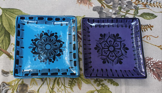 Flower Bread Square Plate / Tapa Plate 5*5" Set (2 pieces) Contemporary