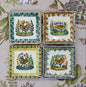 Plato cuadrado de pan de pollos / plato de tapa 5*5" Juego de 4 multicolores 