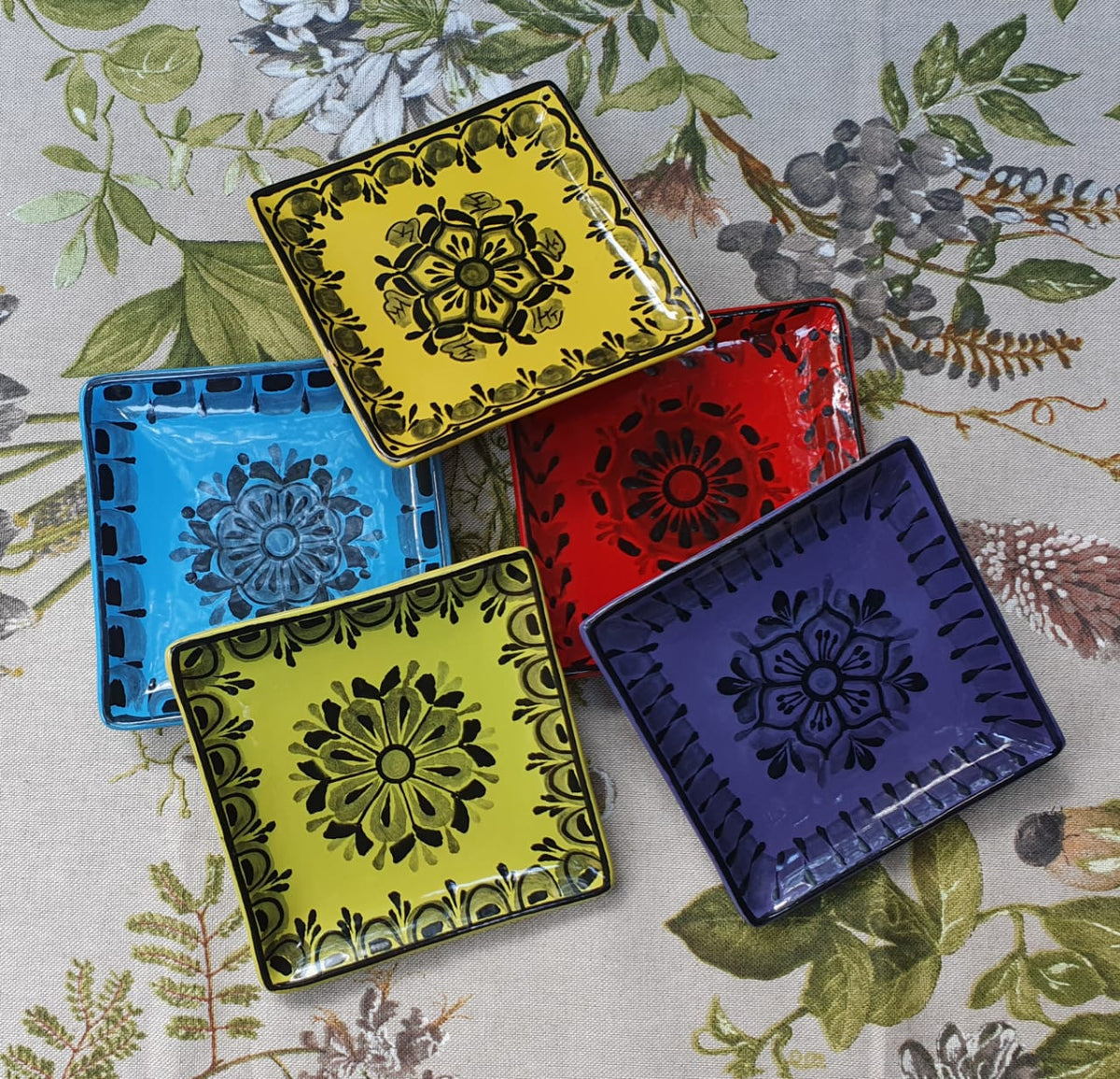 Flower Bread Square Plate / Tapa Plate 5*5" Set (5 pieces) Contemporary