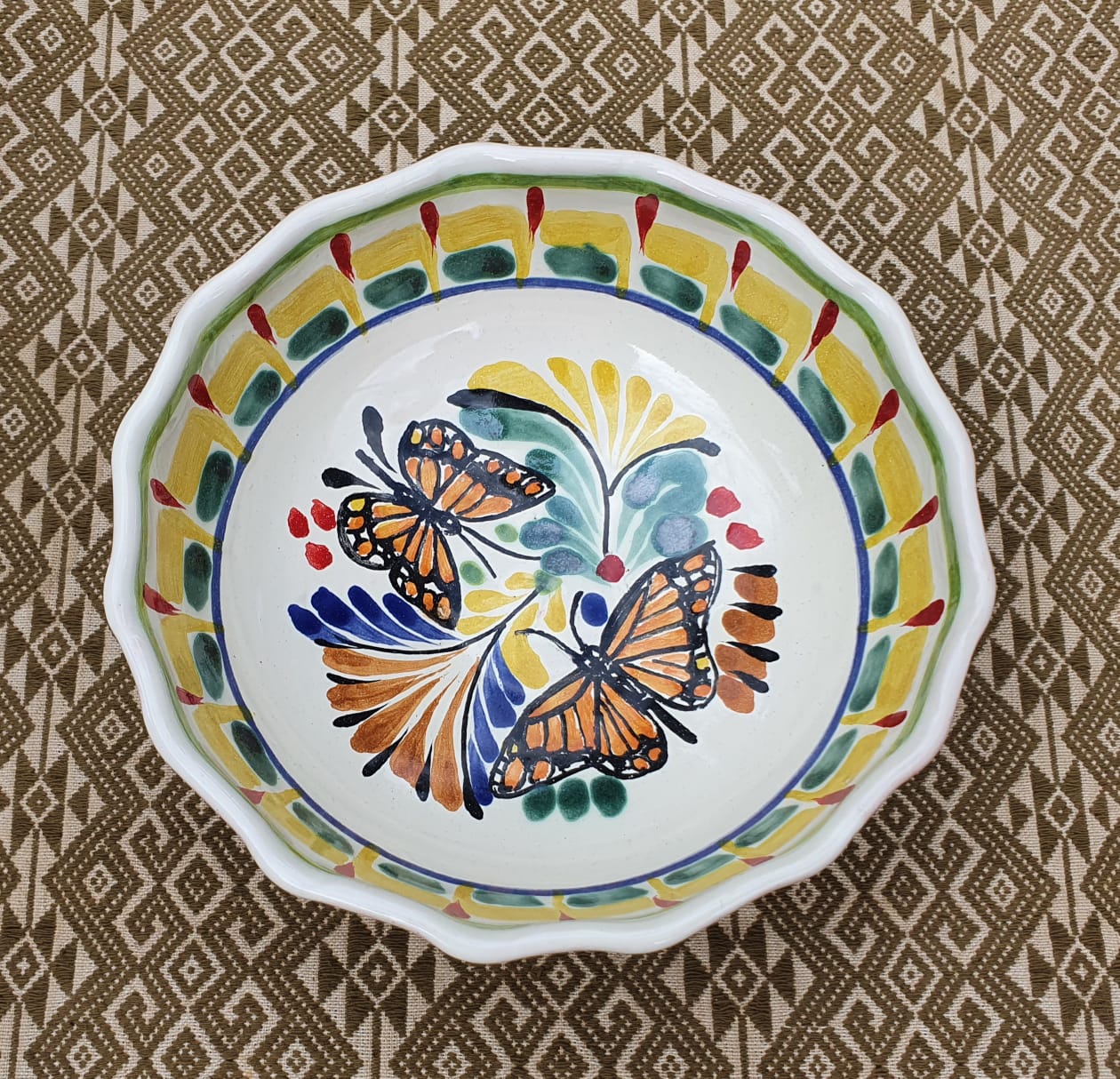 Butterfly Cereal/Soup Bowl 16.9 Oz Multicolor