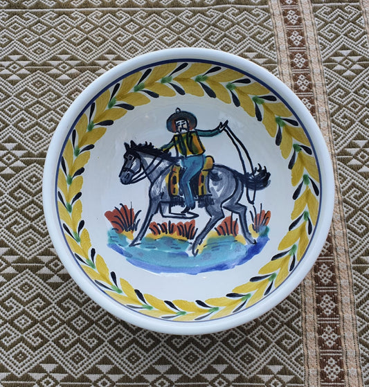 Tazón de sopa/cereal Cowboy 16.9 Oz Multicolores 