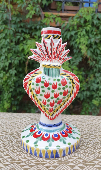 Sacred Heart Candle holder 7.7" H MultiColors