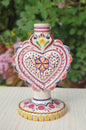 Portavelas Love Heart 7.7" H Colores morados 