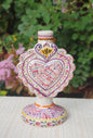 Love Heart Candle holder 7.7" H Purple Colors