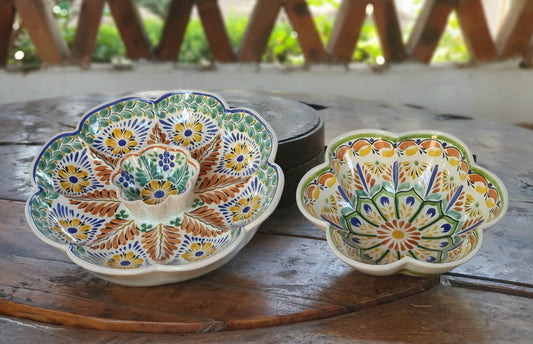 Snack Flower Set of 2 (Flower Bowl & Flower Tortilla Chip Bowl)