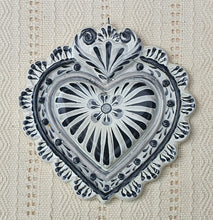 Ornament Love Heart 5*5" Flat Black and White