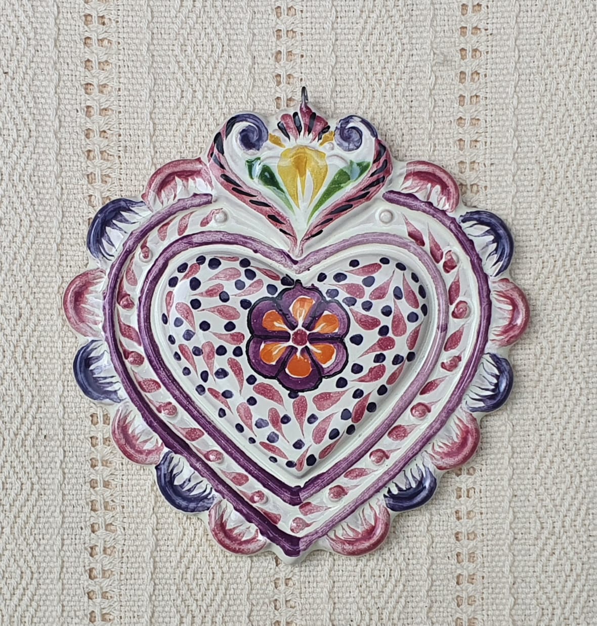 Ornament Love Heart 5x5 in Flat Purple Colors