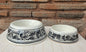 Dog Bowl Set of 2 Large & Small Black and White