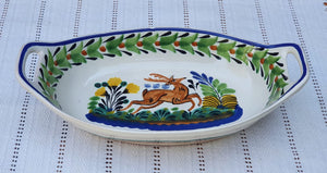 Deer Oval Bowl with handles / Serving Piece MultiColors