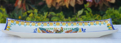 Rooster Canoe Snack Dish 17.7 in L MultiColors