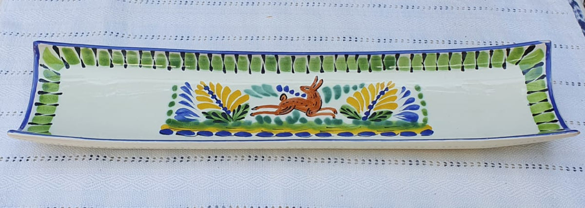 Rabbit Canoe Snack Dish 17.7 in L MultiColors