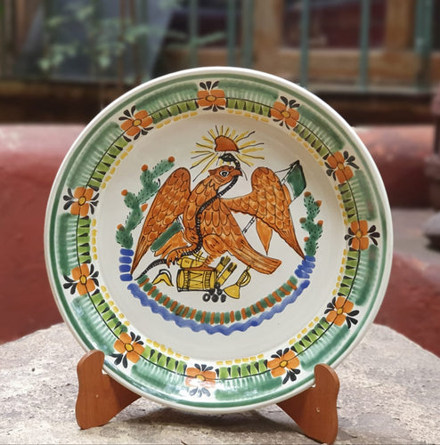 Decorative  Mexican Eagle Deep Round Platters MultiColors