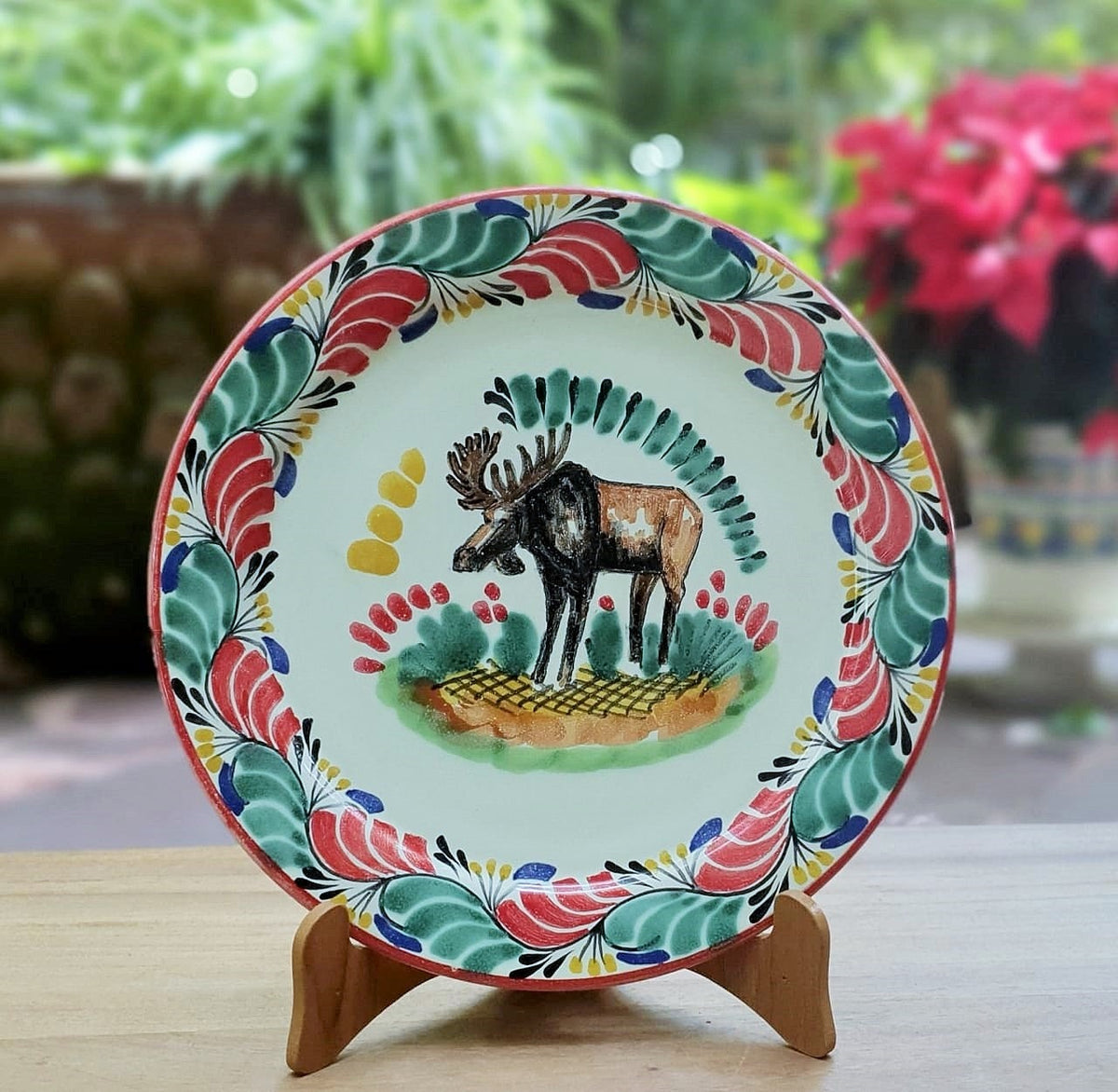 Platos navideños de alces Multicolores 