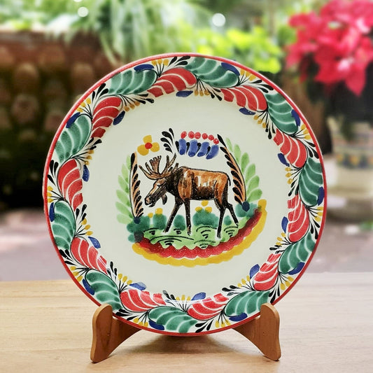 Moose Christmas Plates MultiColors