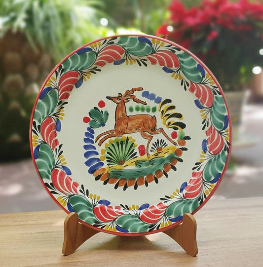 Deer Christmas Plate MultiColors