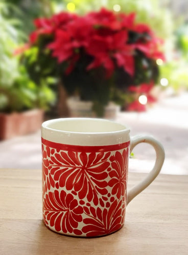 Coffee Mugs Milestones Pattern Red and White