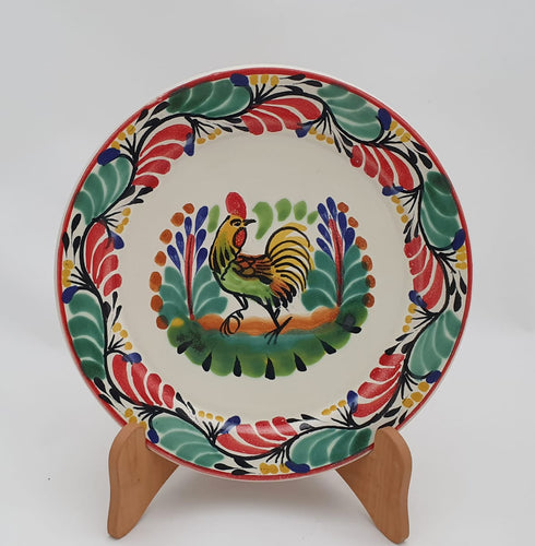 Rooster II Christmas Plates Multi-colors