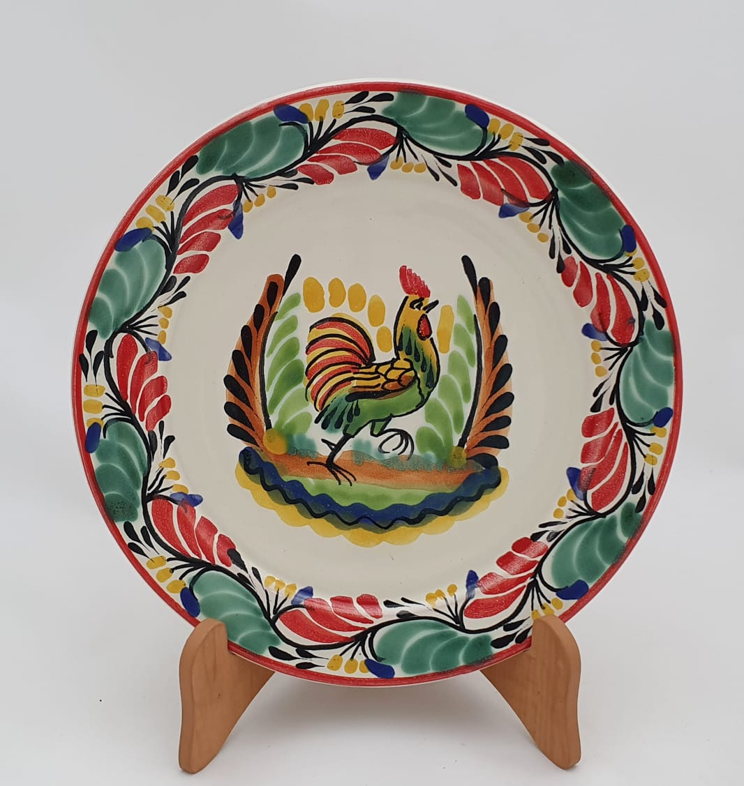 Rooster III Christmas Plates Multi-colors
