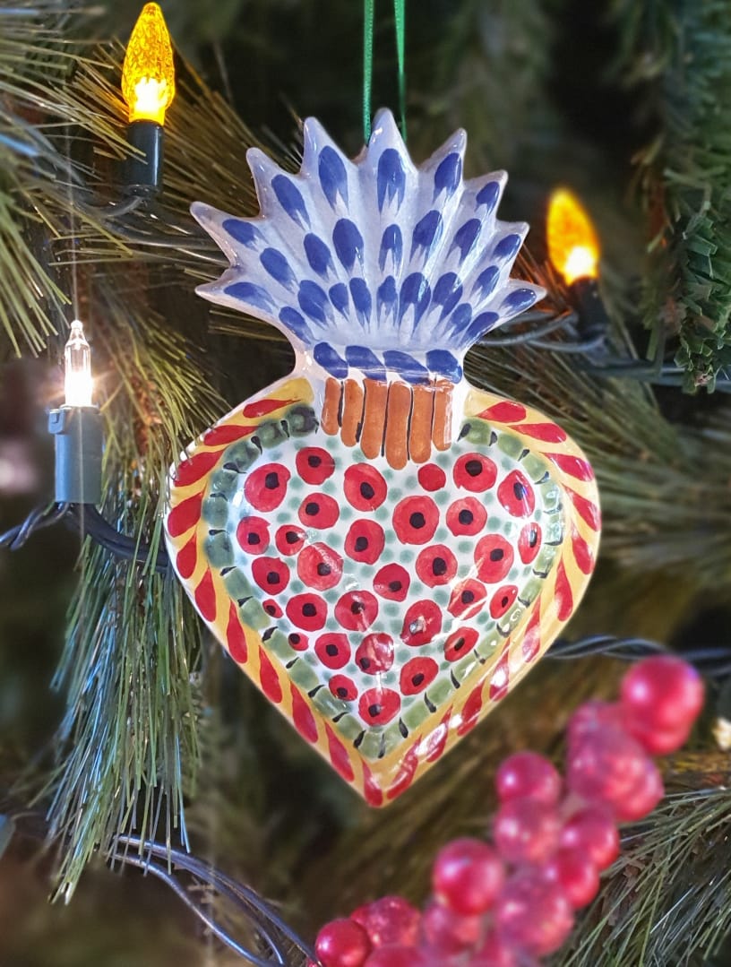 デコパージュ ꔛ‬ꕤ フェンス♡ピック♡リメイク♡ガーデニング♡インテリア Mexican Pottery Ornament Sacred Heart handcrafts handmade mexico