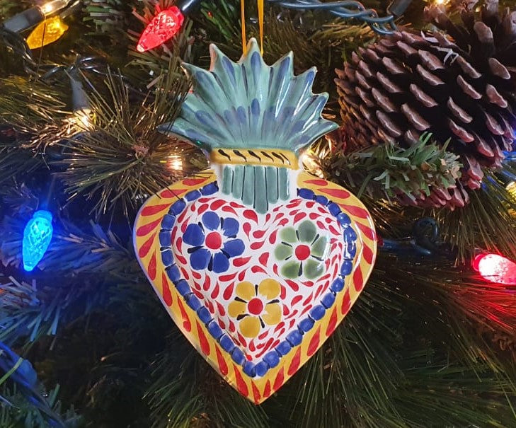 Ornament Sacred Heart flower Flat MultiColors