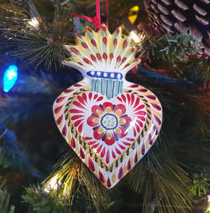 Ornament Sacred Heart flower Flat MultiColors