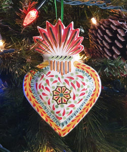 Ornament Sacred Heart Flower Flat MultiColors