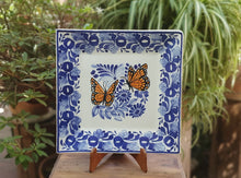 Butterfly Square Plate Blue and White